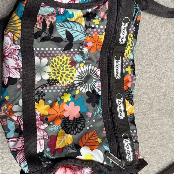 LeSportsac Floral Crossbody Bag - Black and Multicolor - Picture 5 of 6